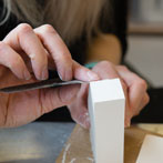 Bethany Stafford at work in the YAS ceramics starter studio at Manor Oaks in Sheffield 2017
